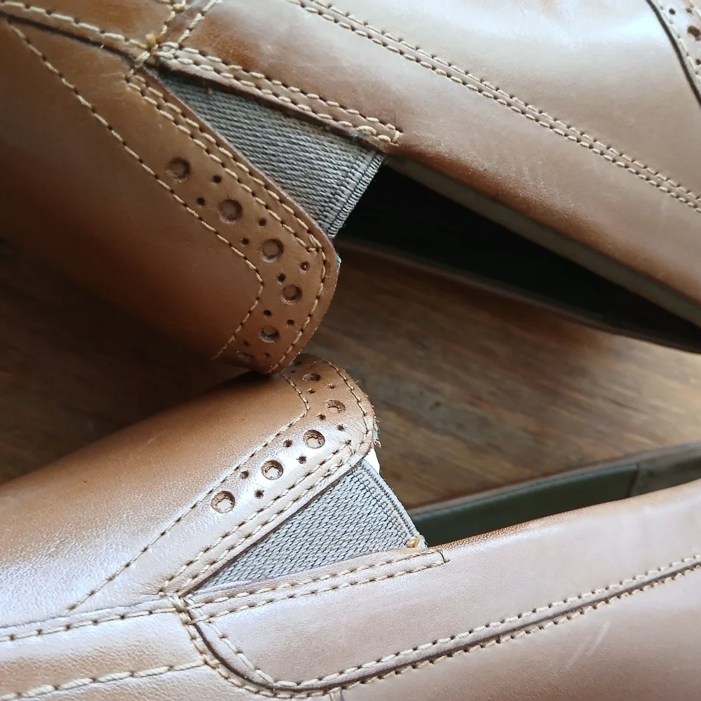 Men's Hush Puppies Brown Leather Slip-On Loafers Sx 11W.